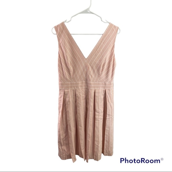 GAL MEETS GLAM Samantha Slub Stripe Fit & Flare Midi Dress, size10 - Picture 5 of 12